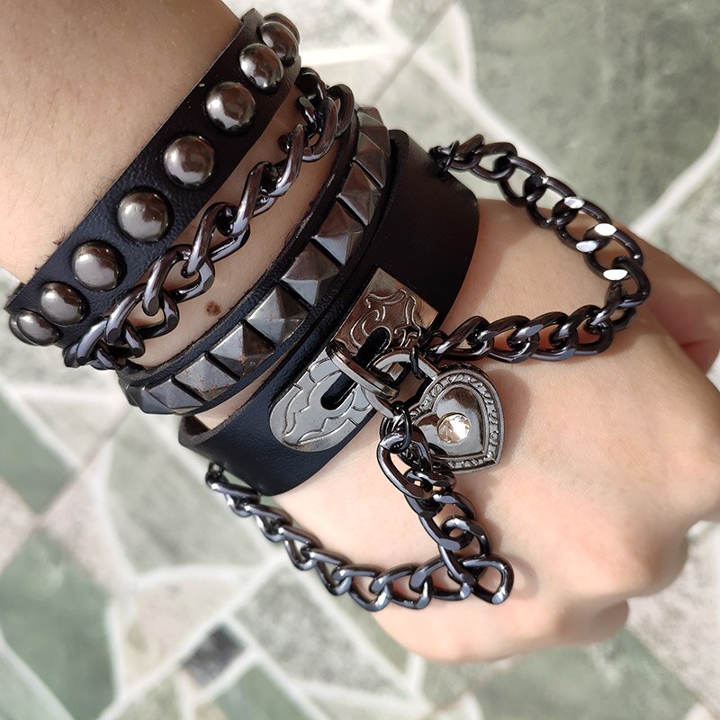 Silver Heart Goth Alternative Chain Bracelet – Rags n Rituals