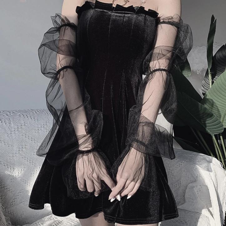 Dark Queen' Black Grunge Mesh Dress – Rags n Rituals