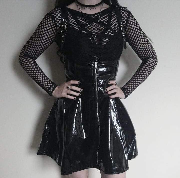 Club Hopper' Black Alternative Gothic PVC Zipper Skirt Rags n Rituals Club Hopper' Black Alternative Gothic PVC Zipper Skirt Rags n Rituals