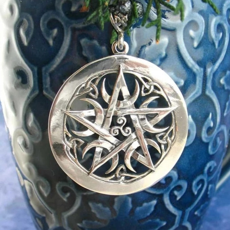 Crescent Moon Pentacle Necklace
