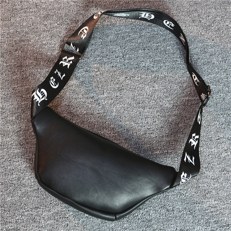Black PU Leather Alternative Skull Unisex Waist Bag