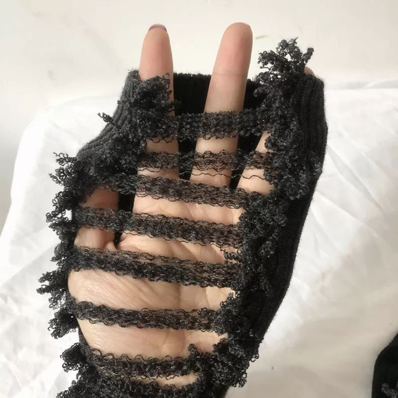 Gothic Black Ripped Knitted Socks – Rags n Rituals