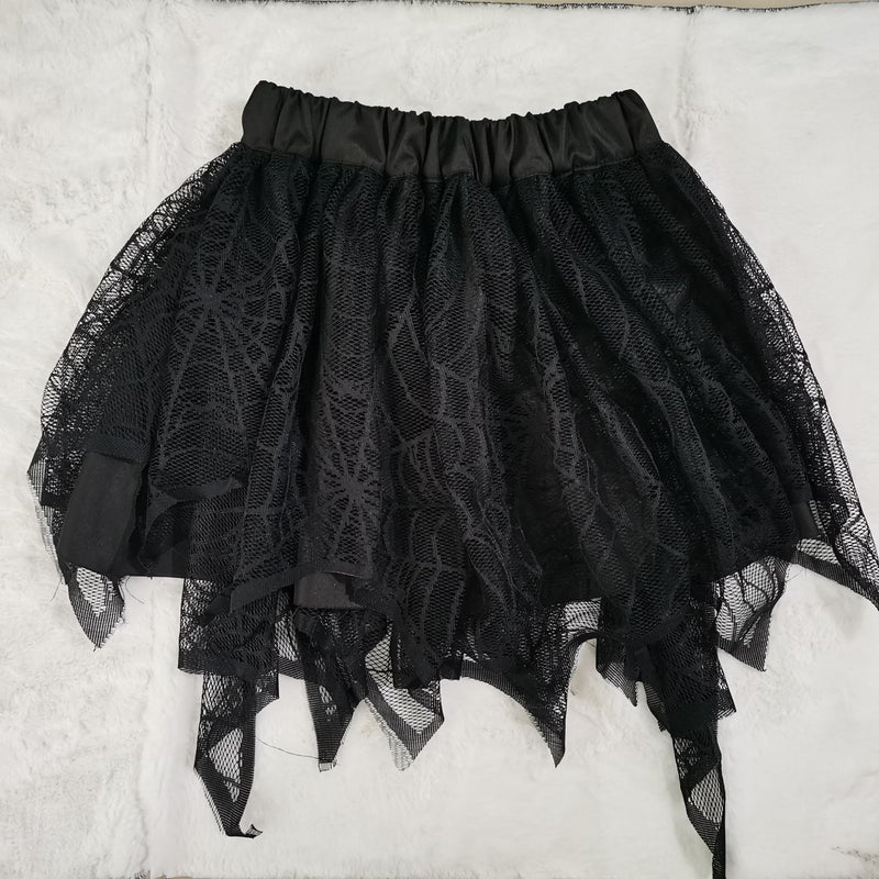 'No Escape' Black Grunge Frilly Skirt
