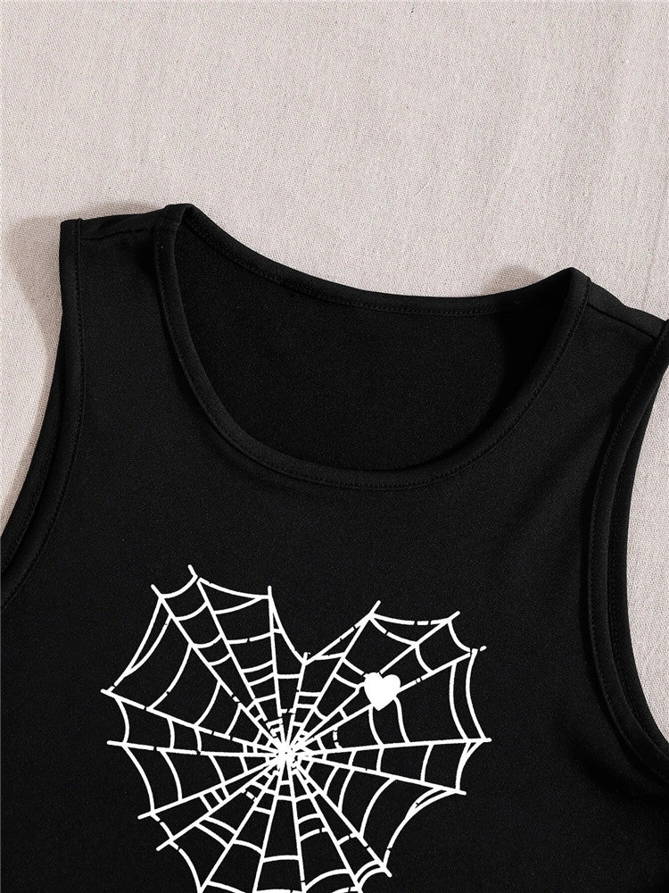 Black Spider Web Top