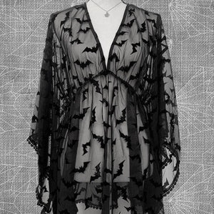 Black Alt Goth See Through Nightgown Dress