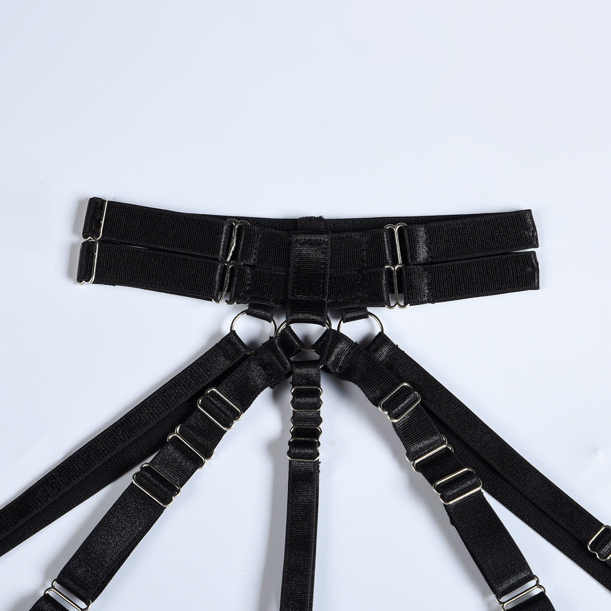 'Guiding Light' Black Alt Goth Bodysuit Suspender Set