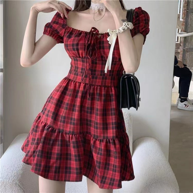 Mary Jane' Red Grunge Plaid Dress – Rags n Rituals