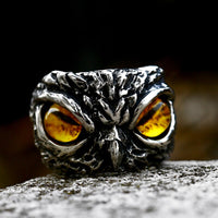 Alternative Stainless Steel Owl Ring