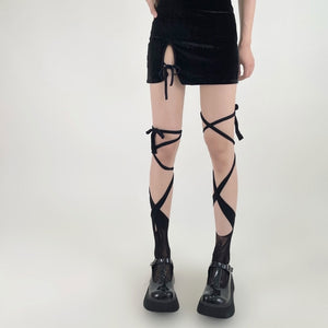 Black Lolita Anime Lace Fishnet Socks