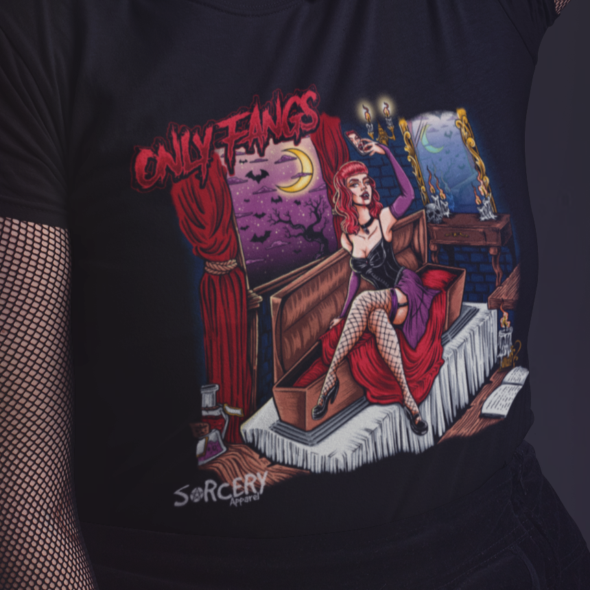 Rags n Rituals 'Only Fangs' Short-Sleeve Unisex T-Shirt at $26.99 USD