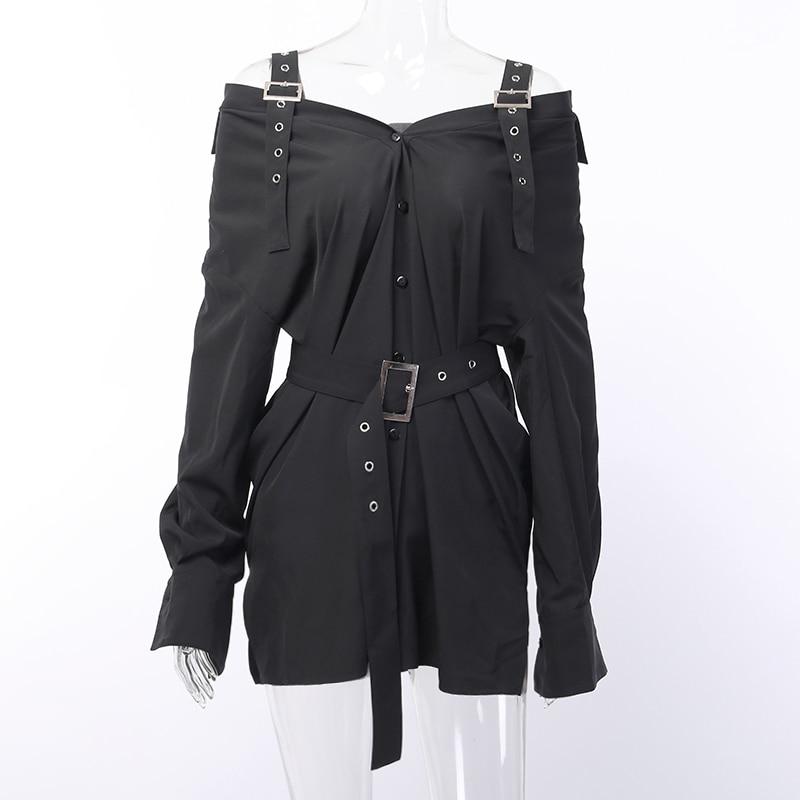 Rags n Rituals 'Damnation' Black belted shirt dress at $36.99 USD