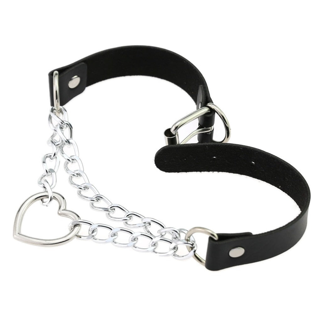 Rags n Rituals 'Danger' Heart chain faux leather choker at $11.99 USD