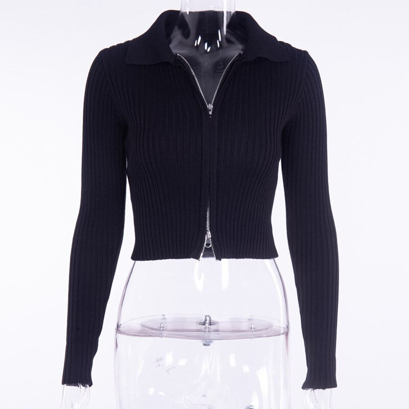 Rags n Rituals 'Doomsday' Black ribbed zip long sleeved top at $29.99 USD