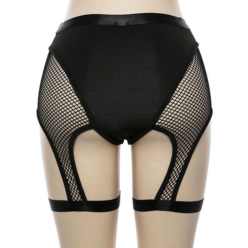 Rags n Rituals 'Kiss of Death' High Waist Mesh Fishnet Suspender garter shorts at $14.99 USD