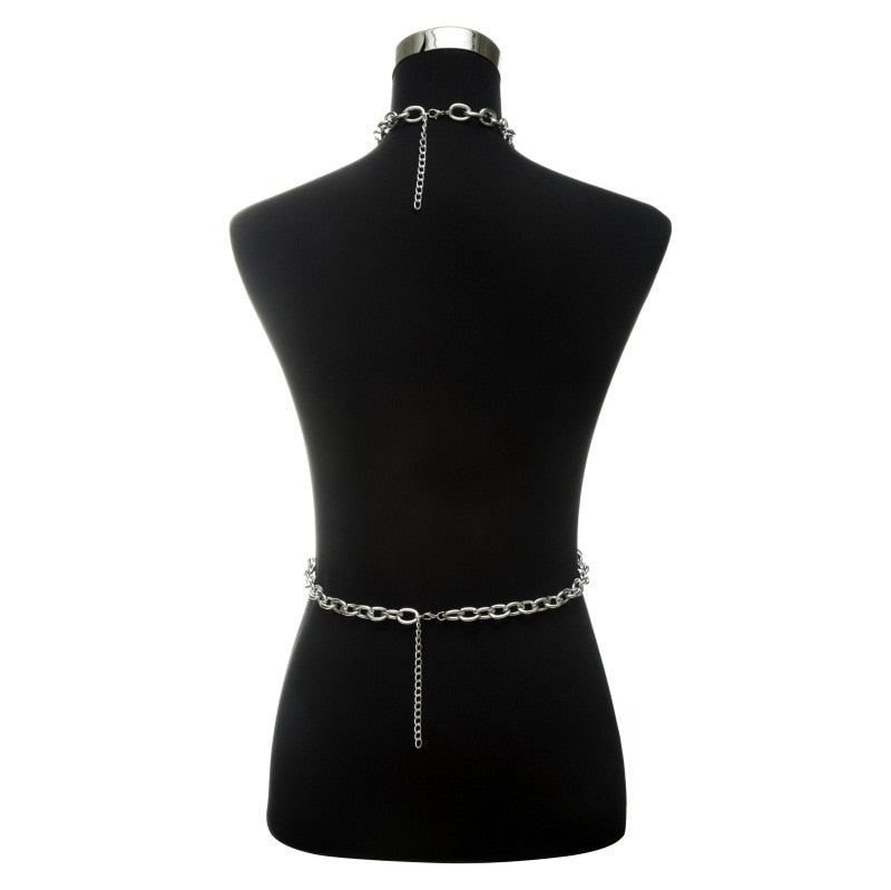 Rags n Rituals Silver chain harness body chain at $17.99 USD