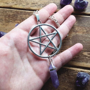 Rags n Rituals 'Merlin' Pentagram Necklace with Gem Stone at $9.99 USD