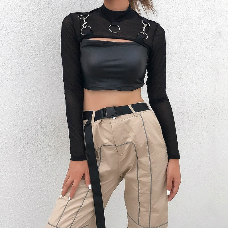 Rags n Rituals 'Spike' Ring Turtleneck Mesh Top at $19.99 USD