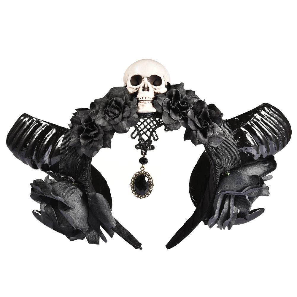 Rags n Rituals Devil Horns Skull Headband at $29.99 USD