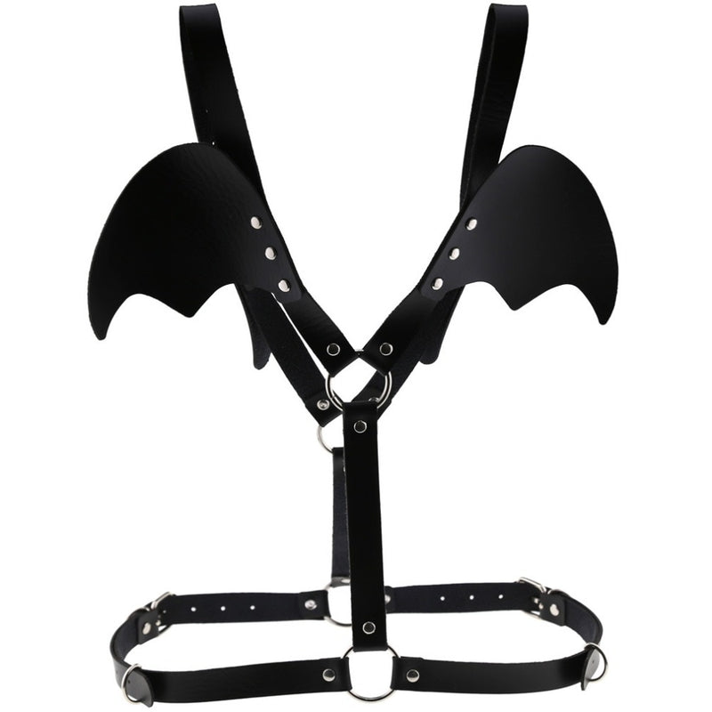 Rags n Rituals 'Wings of Death' Black bat/ demon wing faux leather harness at $19.99 USD