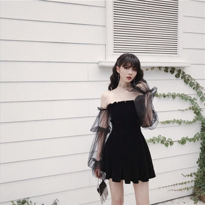 black grunge dress Grunge Floral Printed Maxi Dress