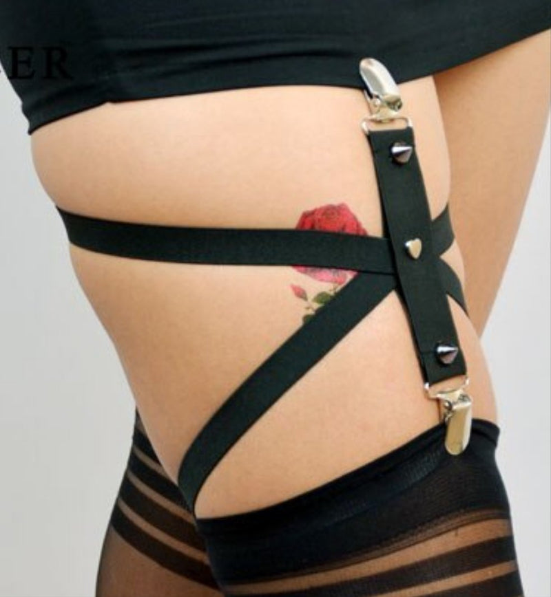 Rags n Rituals 'Danger' Adjustable Leg Suspenders at $14.99 USD