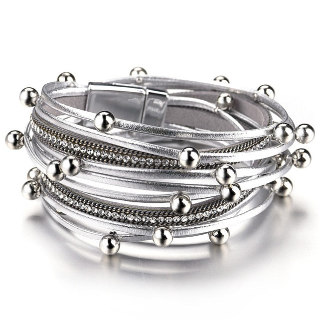 Rags n Rituals 'Ashes to Ashes' silver / black bead rope festival bracelet at $12.99 USD