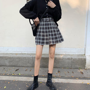Rags n Rituals 'Storm' Black and grey plaid skirt at $33.99 USD