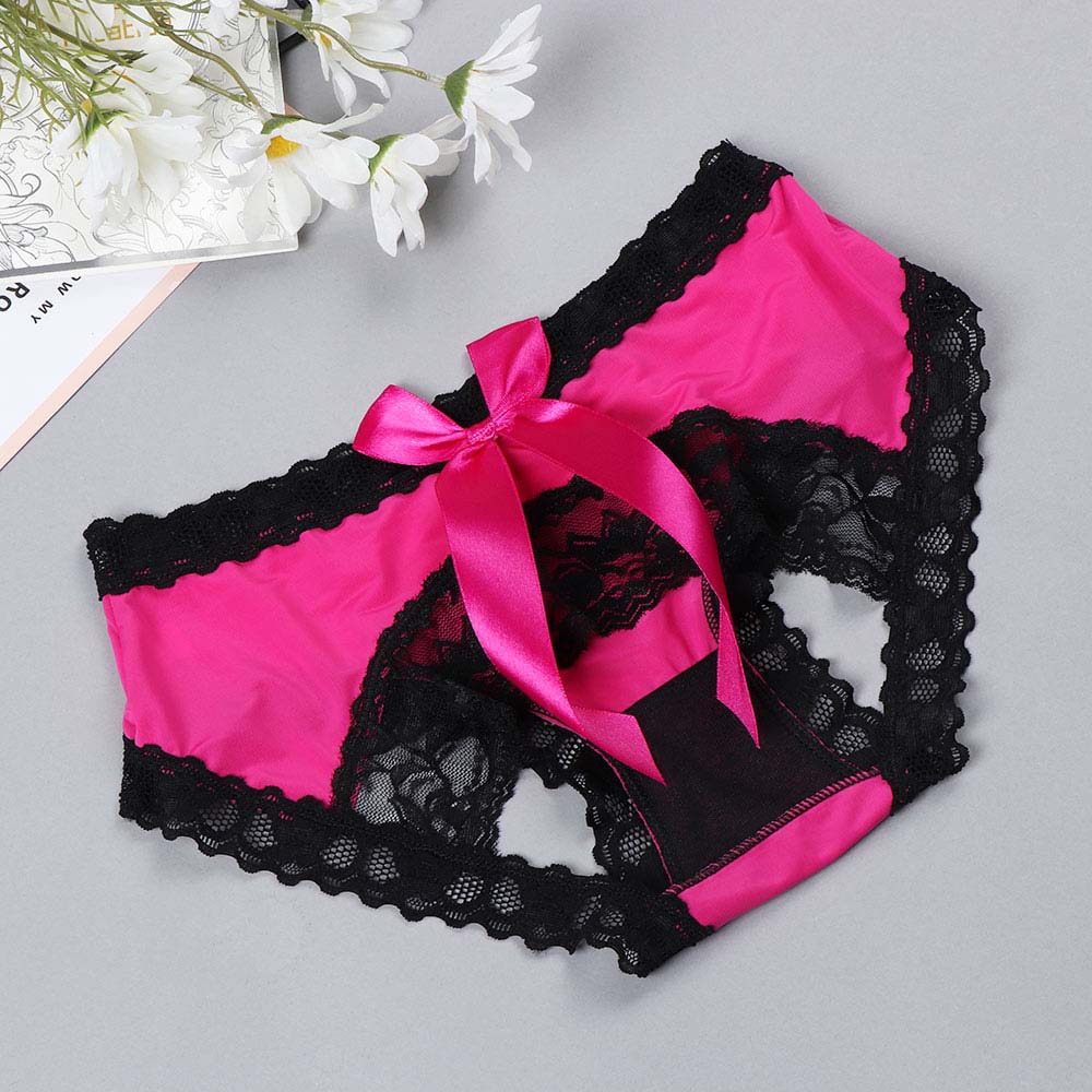 Easy Access' Crotchless Bow Underwear, Open Crotch Panties. – Rags