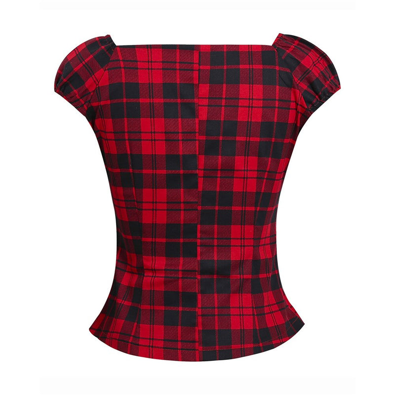 Rags n Rituals 'Carry on' Red Plaid Top at $29.99 USD