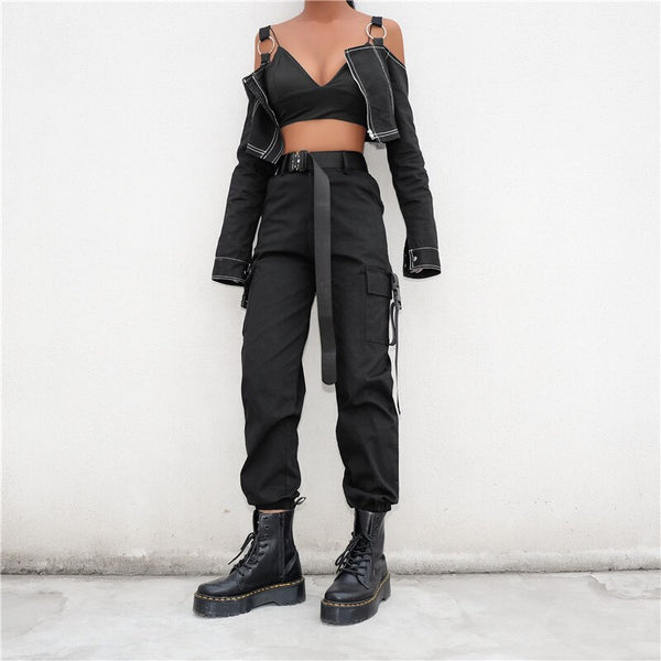 'Vision in Black' Casual cargo pants at $34.99 USD l Rags n Rituals