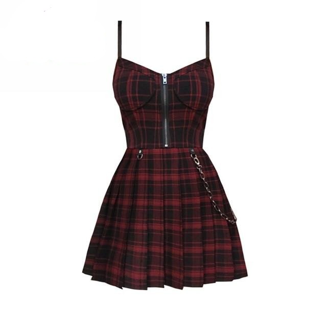 Preppy' Grey or Red Plaid Grunge Dress – Rags n Rituals