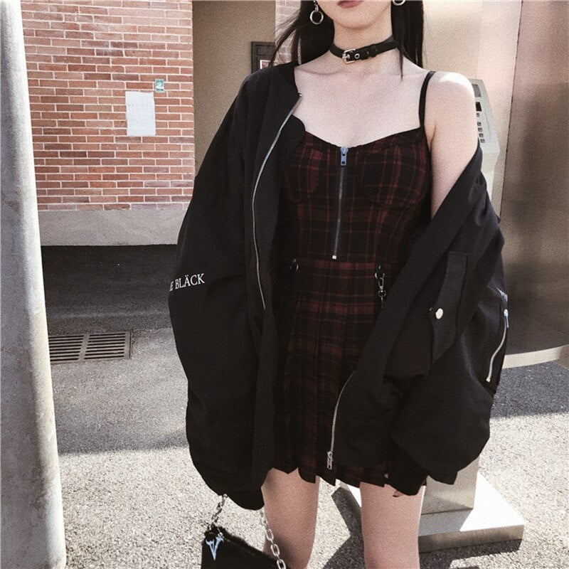 Preppy' Grey or Red Plaid Grunge Dress Rags n Rituals Preppy' Grey or Red Plaid Grunge Dress Rags n Rituals