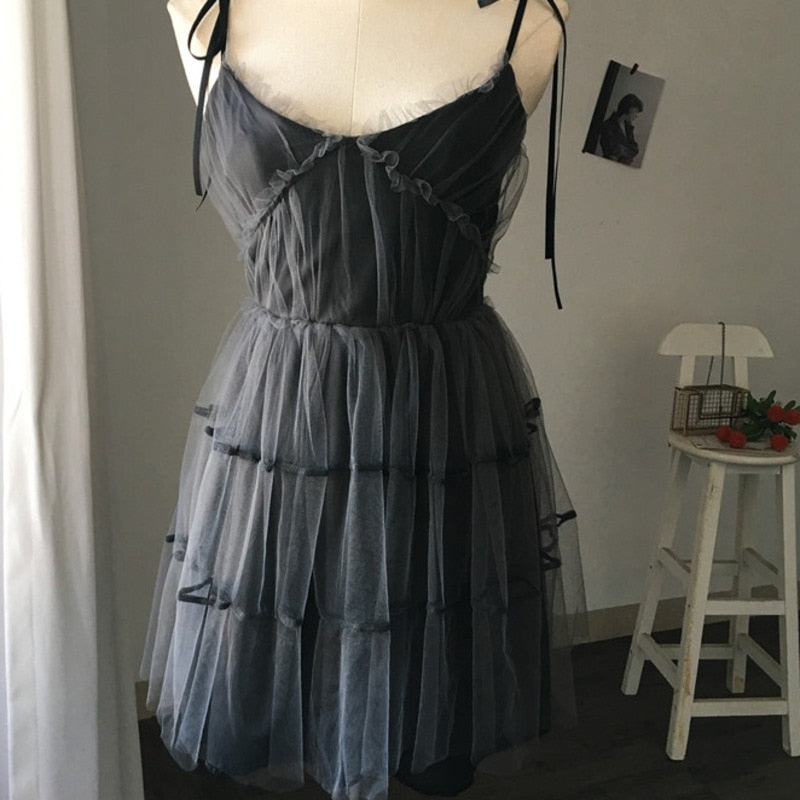 grey overlay dress Dessy Collection Women's Strapless Chiffon Maxi Dress with Puff Sleeve Blouson Overlay, Silver, 8
