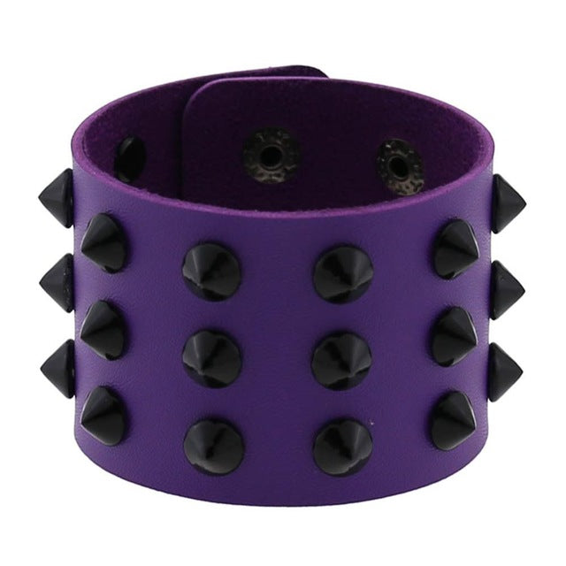 Rags n Rituals Multi Color Spike PU Leather Wristband at $14.99 USD
