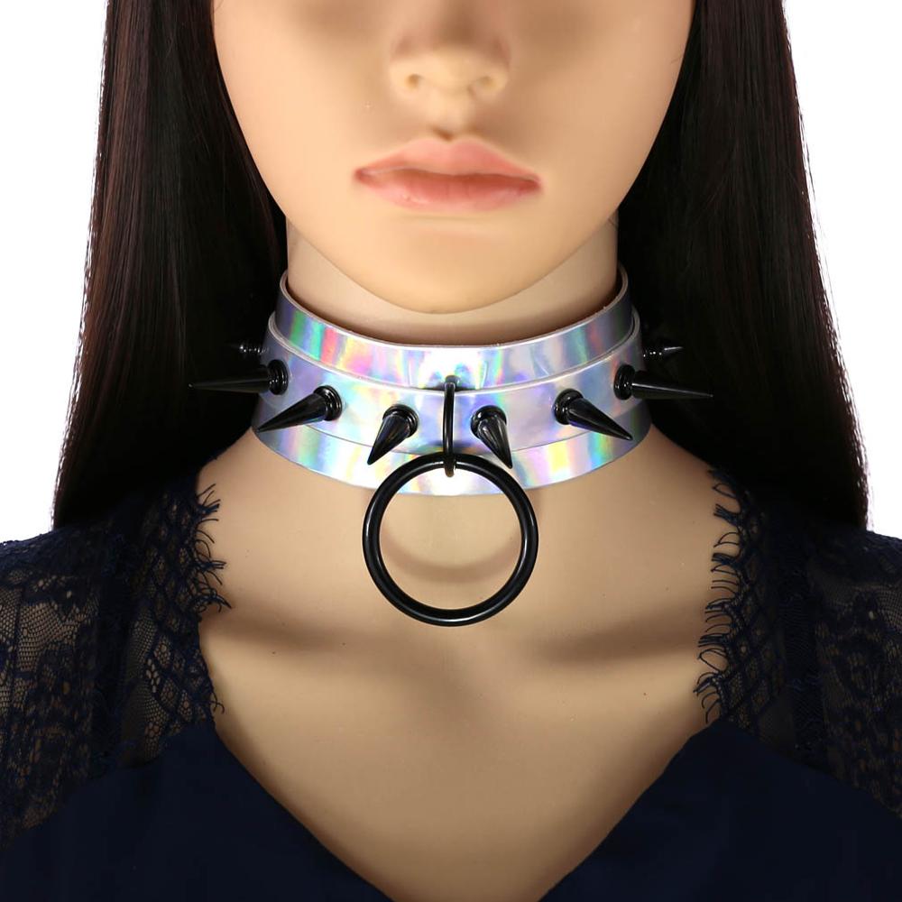 Rags n Rituals 'Hollow Ground' Holographic black spike choker (4 colours) at $16.99 USD