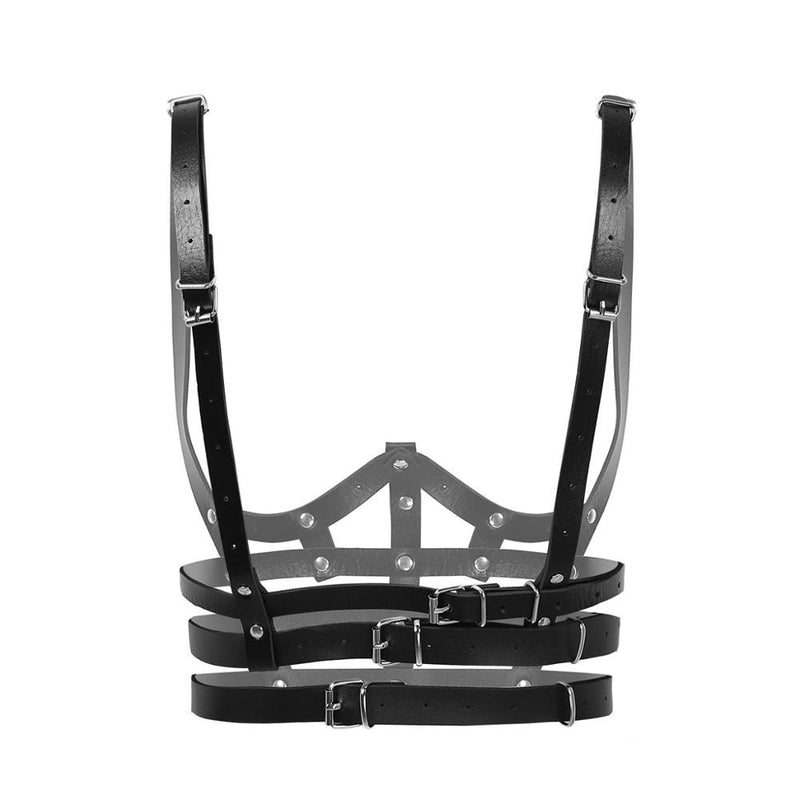 Rags n Rituals 'Love will tear us apart' Black studded faux leather harness at $24.99 USD