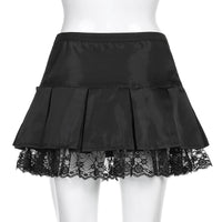 'Castaway' Black Grunge Pleated Lace Skirt at $28.99 USD l Rags n Rituals