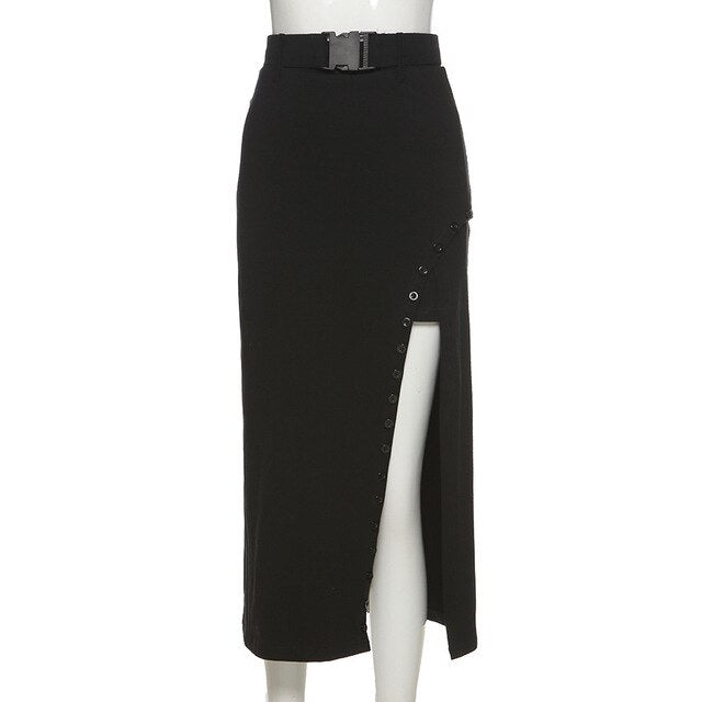 Rags n Rituals 'Evil Kin' Black long skirt with slit at $33.99 USD