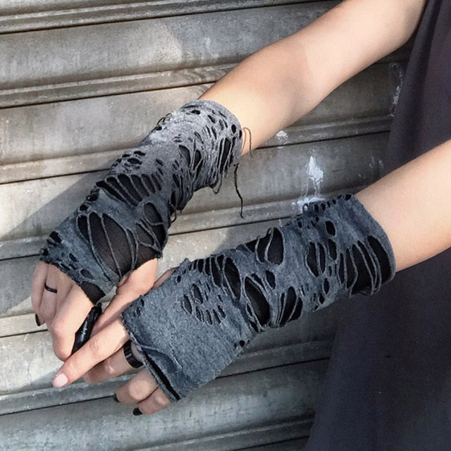 Rags n Rituals 'Silence' Ripped Gloves (Pair) at $15.99 USD