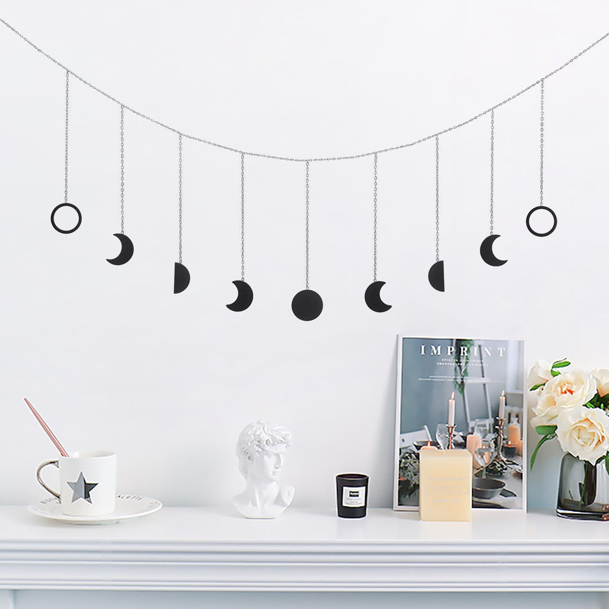 Rags n Rituals Black moon phase garland at $21.99 USD