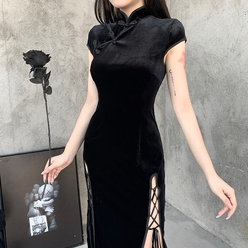 Dead inside' Black Alternative Ankle Length Dress – Rags n Rituals