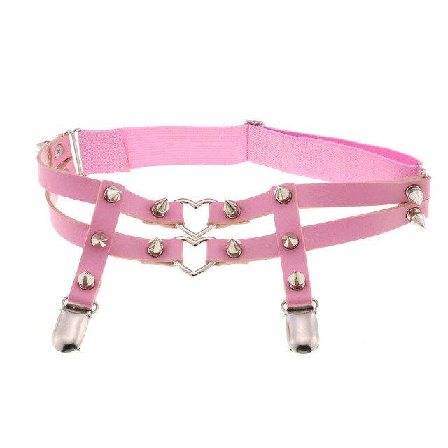 Double heart spike garter  Rags n Rituals