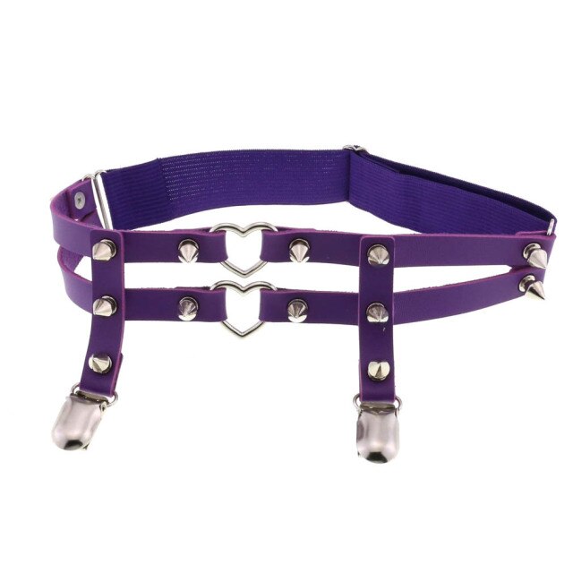 Double heart spike garter – Rags n Rituals