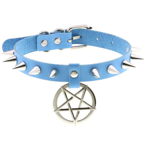 Rags n Rituals 'Darkest Depths' Pentagram spike choker, multiple colours at $14.99 USD