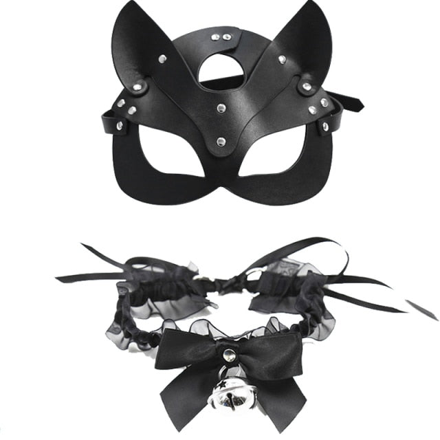 Rags n Rituals PU leather mask and lace choker at $24.99 USD