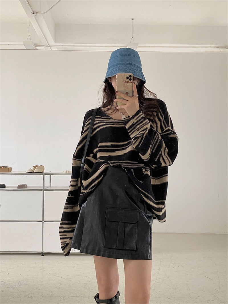 Rags n Rituals Oversized Striped Knitted Sweater at $39.99 USD