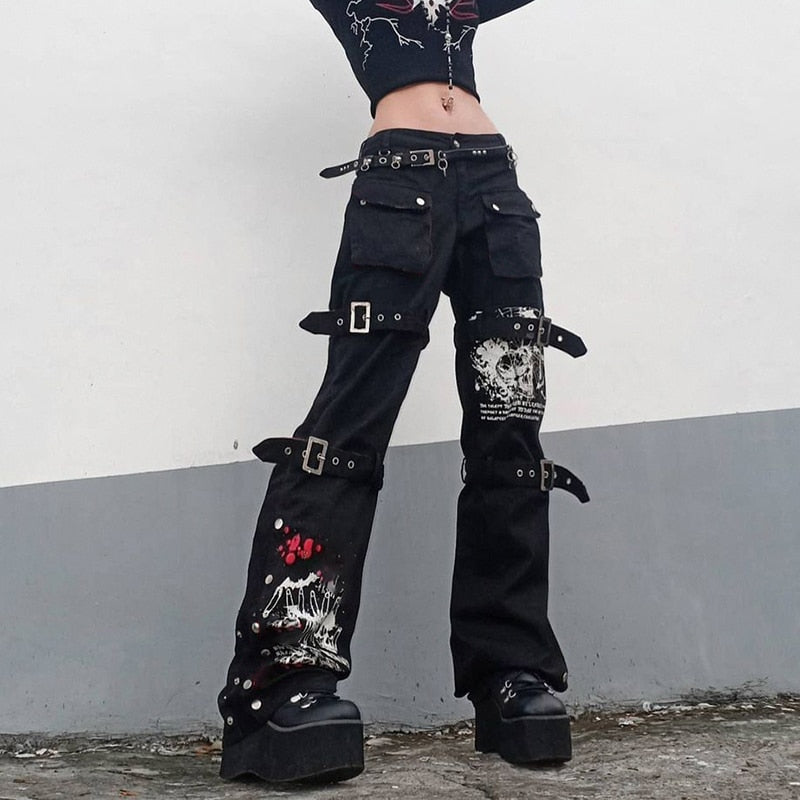 Rags n Rituals 'Deadly Demon' Baggy Buckle Pants at $44.99 USD