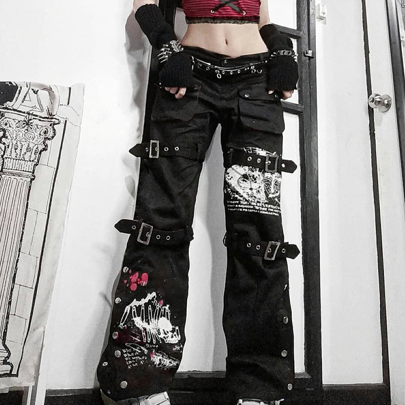Rags n Rituals 'Deadly Demon' Baggy Buckle Pants at $44.99 USD