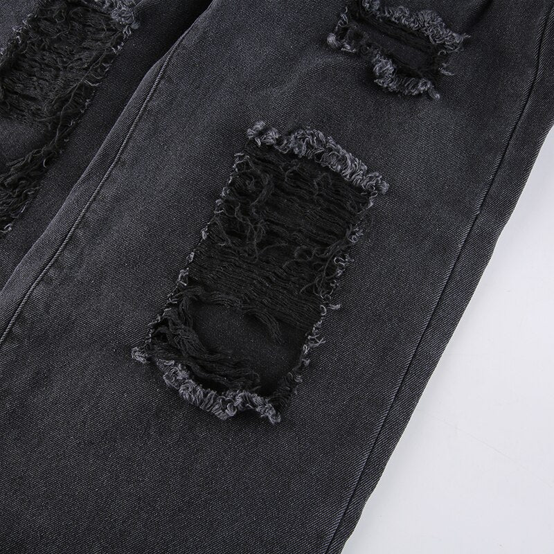 'Ruins' Washed Black/Grey Ripped Baggy Denim Pants – Rags n Rituals