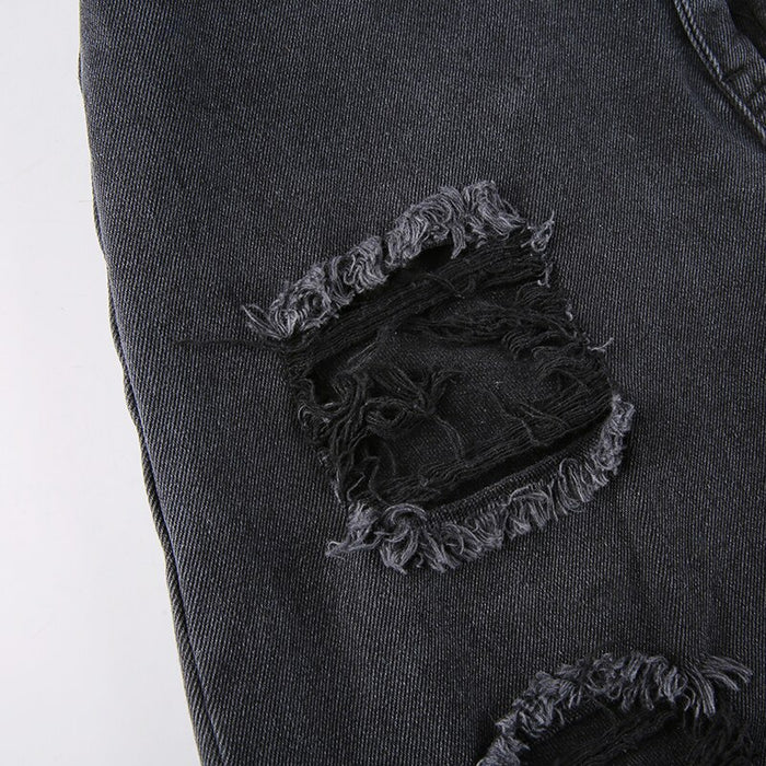 'Ruins' Washed Black/Grey Ripped Baggy Denim Pants – Rags n Rituals
